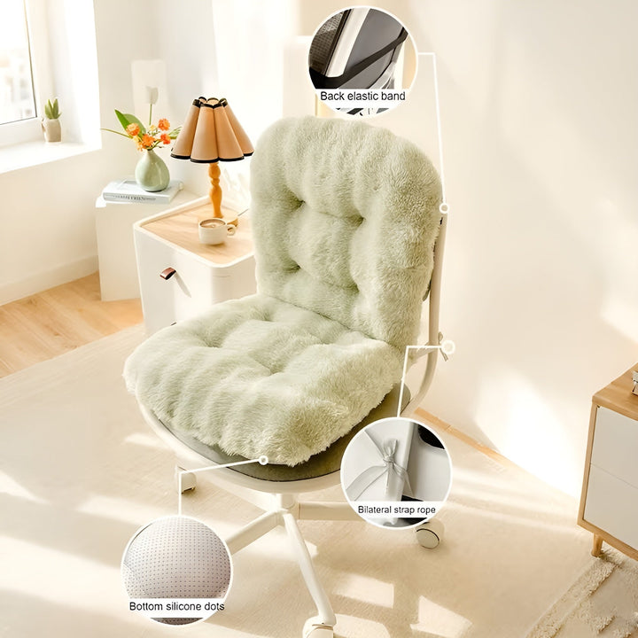 Myk sittepute laget av faux fur – Ekstra tykk & kosete | Perfekt for stol og sofa | Luvikno