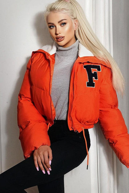 Luvik | Fleece Patchwork Tekoturkishuppari Collarin Puffer Jacket