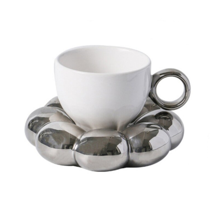 Pastell Bubble Cup med Underplate – Elegant Keramikkopp for Unik Dining | Luvikno