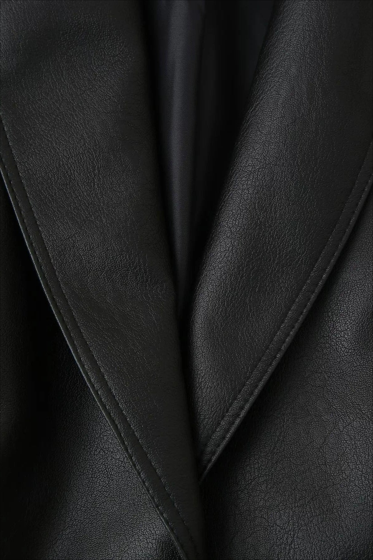 Luvik | Vyötäröltä kiristettävä PU-nahkatakki