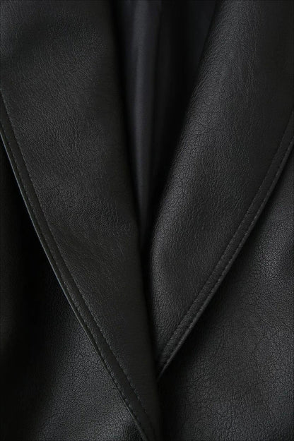 Luvik | Vyötäröltä kiristettävä PU-nahkatakki