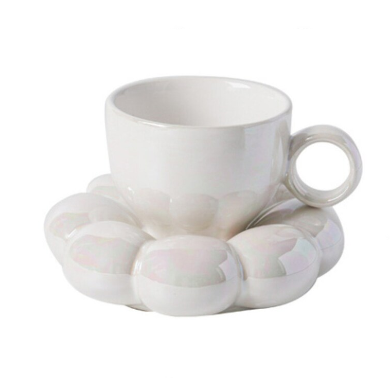 Pastell Bubble Cup med Underplate – Elegant Keramikkopp for Unik Dining | Luvikno