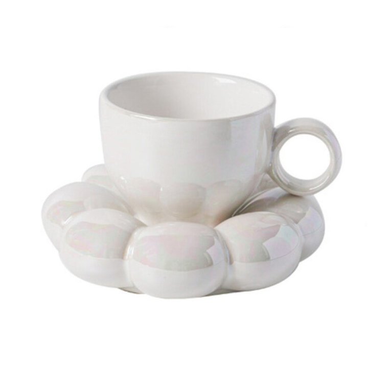 Pastell Bubble Cup med Underplate – Elegant Keramikkopp for Unik Dining | Luvikno