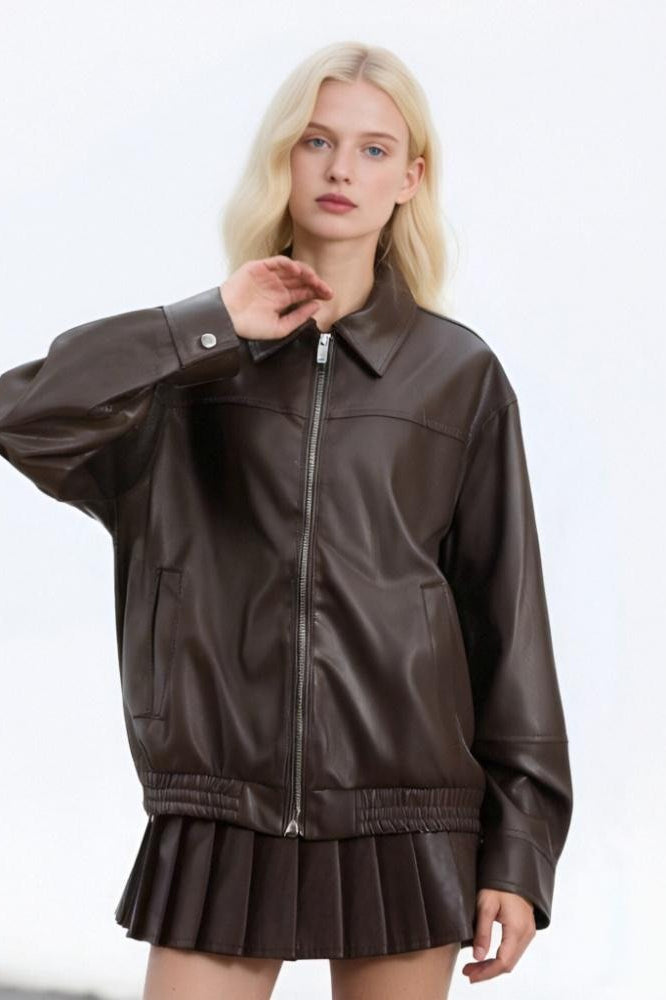Luvik | Lær Relaxed Blazer