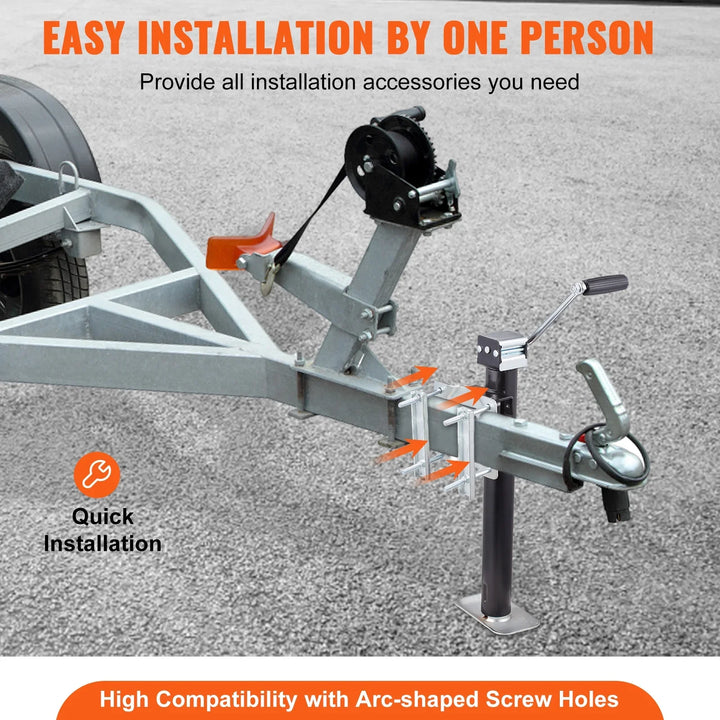 Tungt A-ramme Trailer Jack med Drop Leg, 5000 lbs kapasitet Luvikno