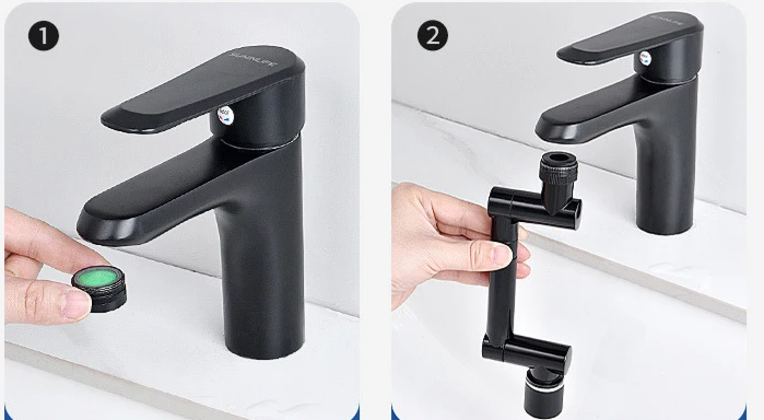 FlexiFlow 360° roterende og utvidbar kranhette Luvikno