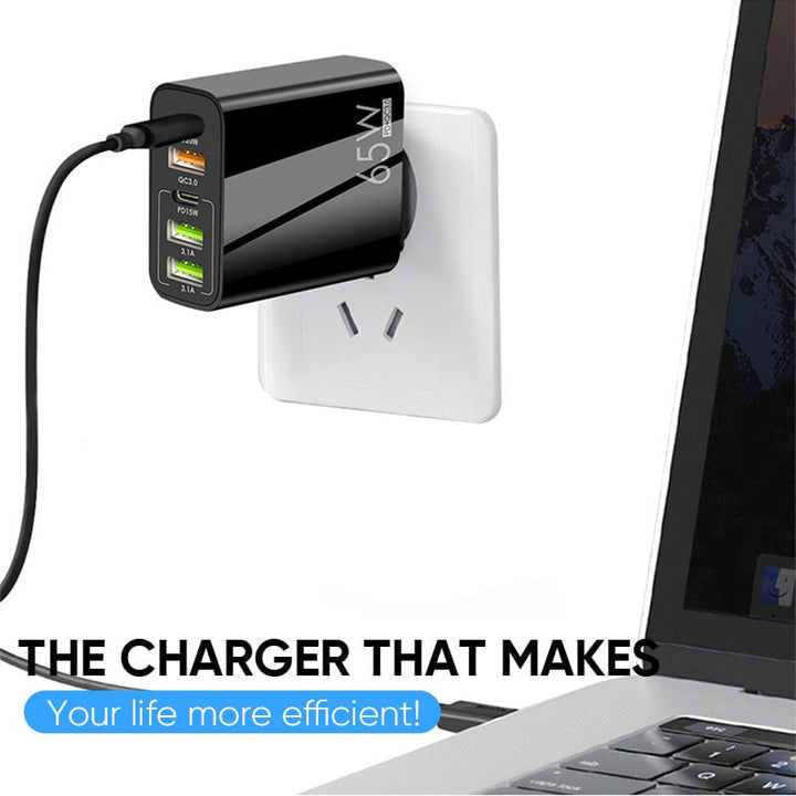 Multi Port Adapter 65W Hurtiglader - US Standard | Luvikno