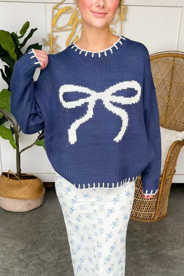 Luvik | Joulusilta Kontrastiväri Sisältää Reuna Pitkähiha Pullover