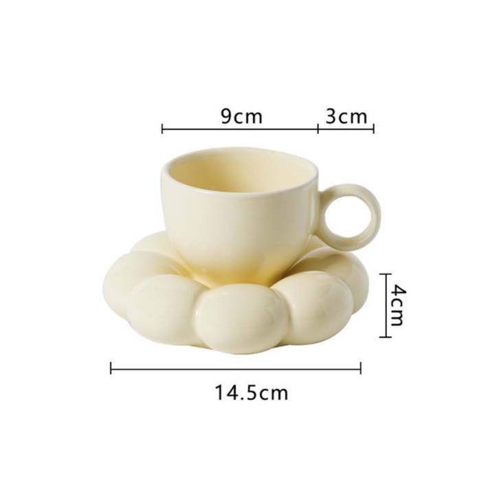Pastell Bubble Cup med Underplate – Elegant Keramikkopp for Unik Dining | Luvikno