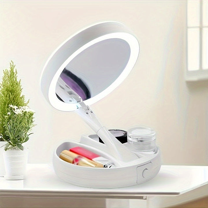 GlowMirror - Bærbar Sminkespeil med LED Luvikno