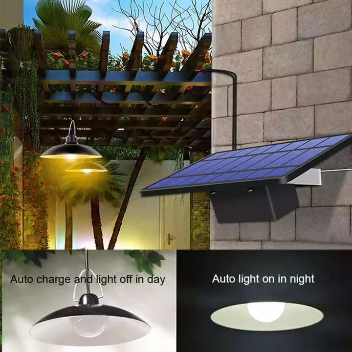 SolarDuo LED Lamp Sett på Solenergi med Fjernkontroll | Luvikno