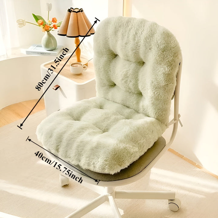 Myk sittepute laget av faux fur – Ekstra tykk & kosete | Perfekt for stol og sofa | Luvikno