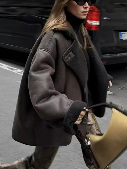 Luvik | Keinonahka lämmin takki