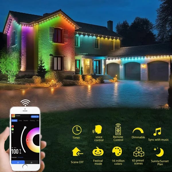 MagicGlow - Enkel livlig utendørsbelysning med appkontroll Luvikno