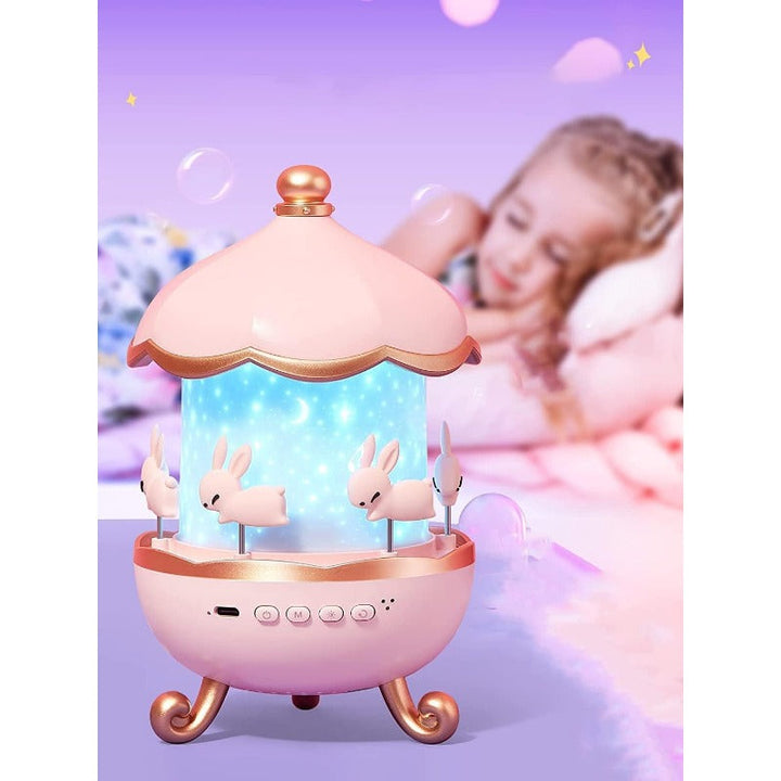 Luvikno | Frostwave | Barn 360° Roterende Kanin Nattlampe Prosjektor