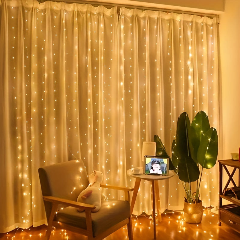 Fairy Lights Curtain Varm Hvit LED USB Sett Luvikno