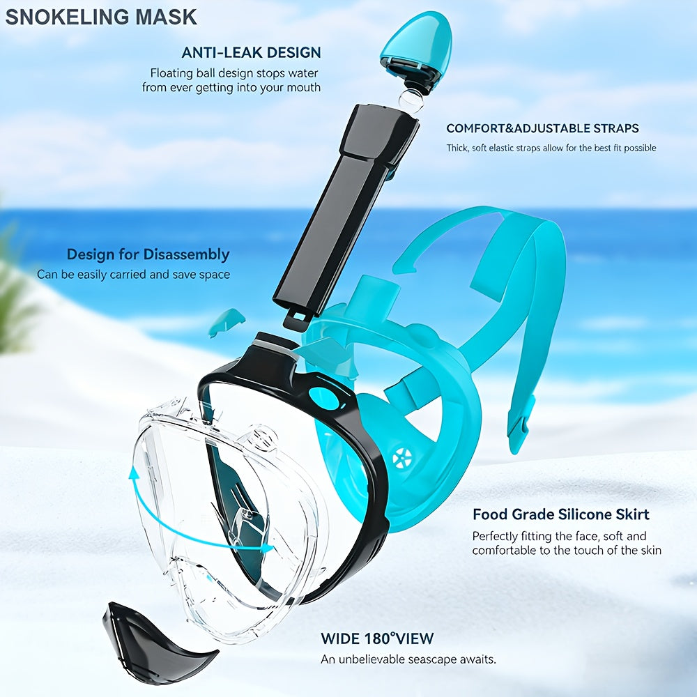 Full-face snorkelmaske med 180° synlighet | Luvikno