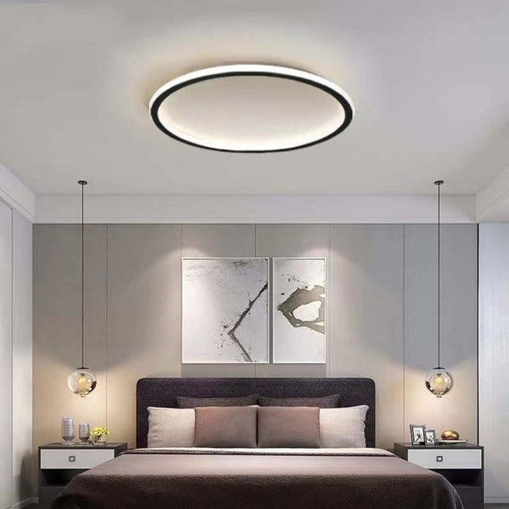 LunaNova - Moderne LED Taklampe Metall/Akryl for Stue og Soverom, Svart/Hvit Design | Luvikno
