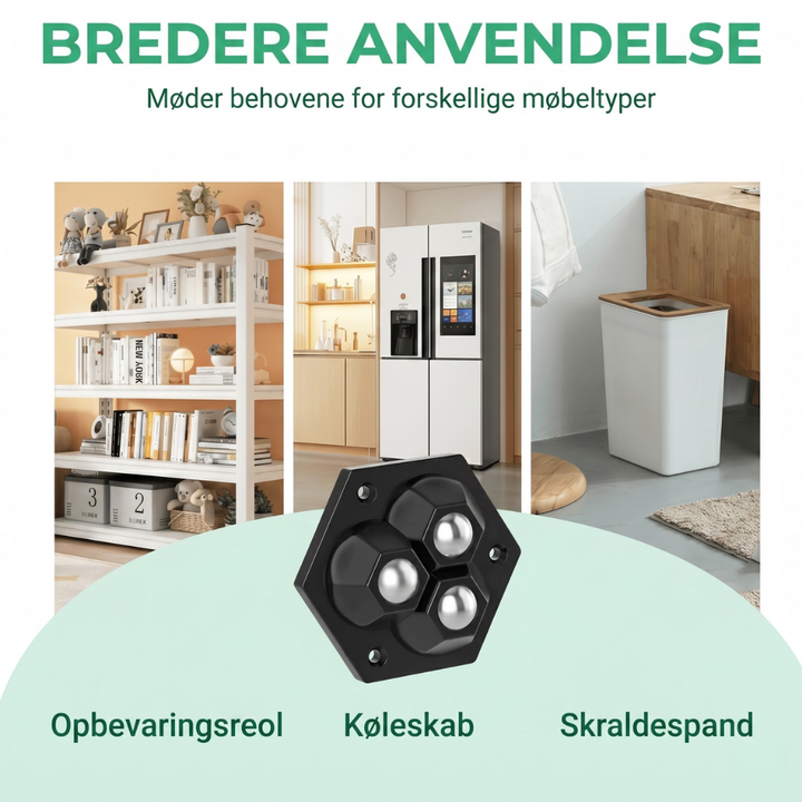 TriGlide 360° møbelhjul med lager | Luvikno