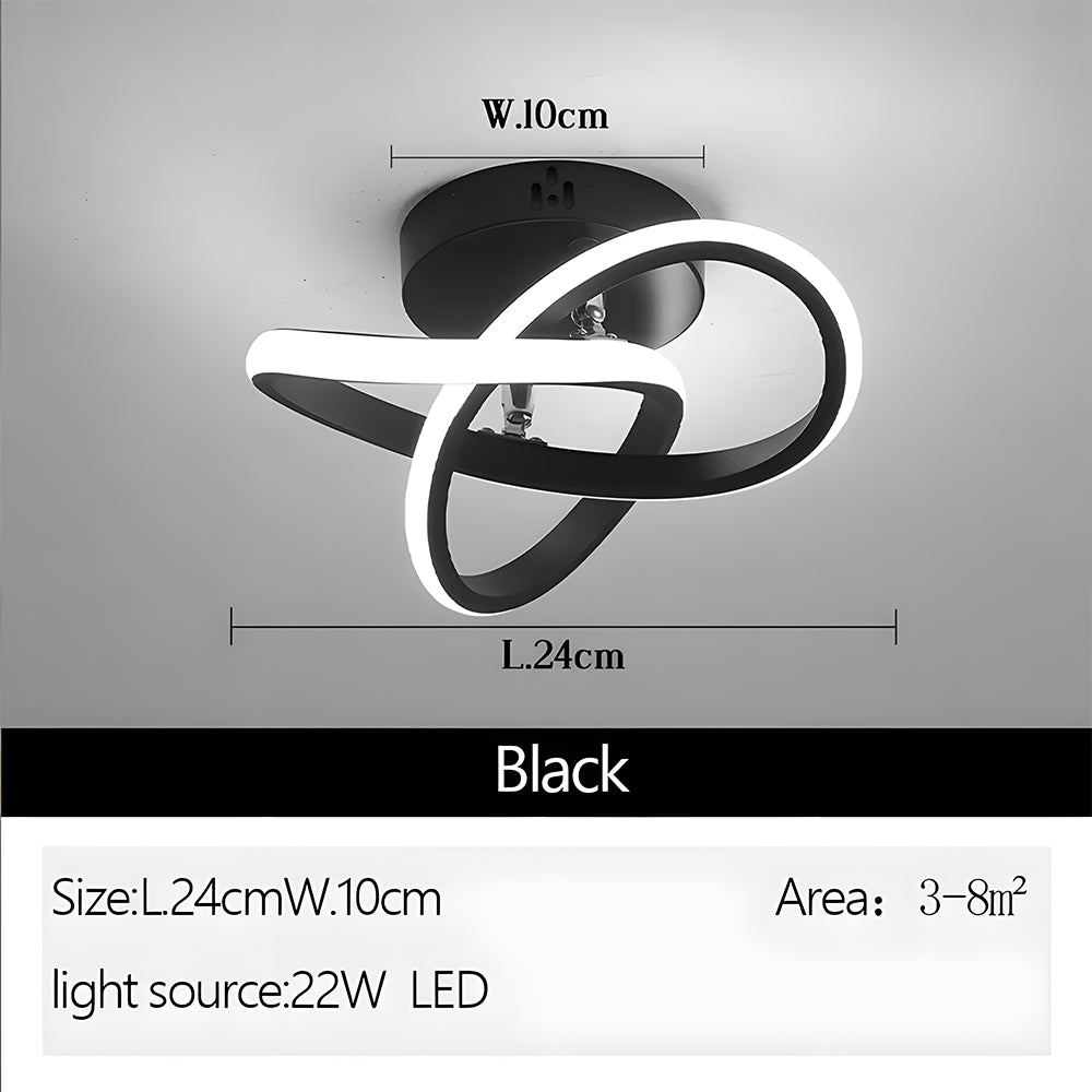 Taklampe med LED svart metallramme Luvikno