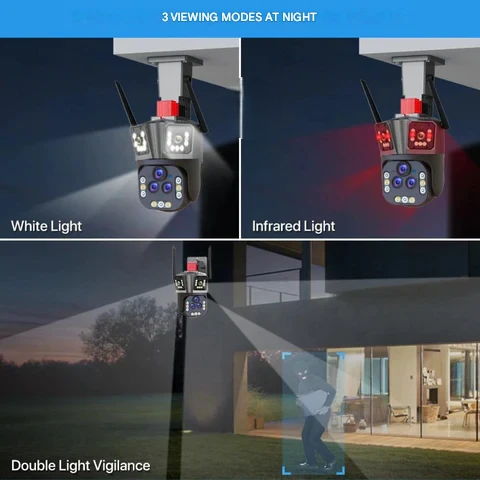 DualGuard Ultra 10K – 20MP overvåkningskamera med 5 linser og 20x zoom | Luvikno