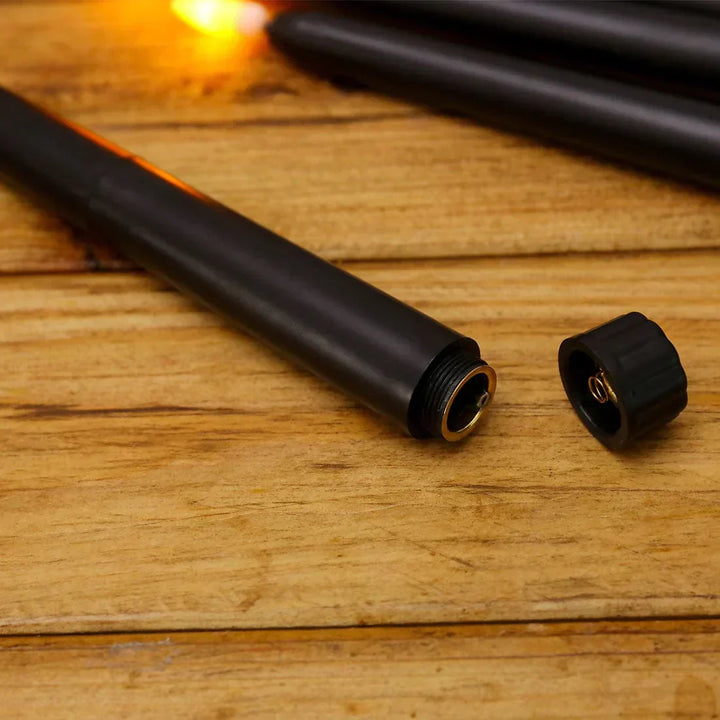 Luvikno | 3 deler svarte LED lys med flimrende flamme