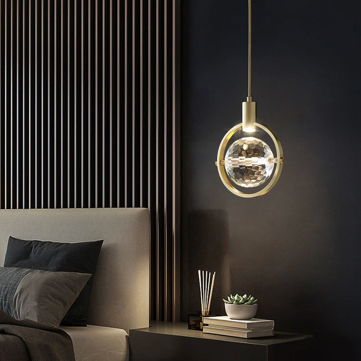 Luvikno | CrystalChic Pendellampe - Ringformet LED Taklampe med Funklende Krystaller