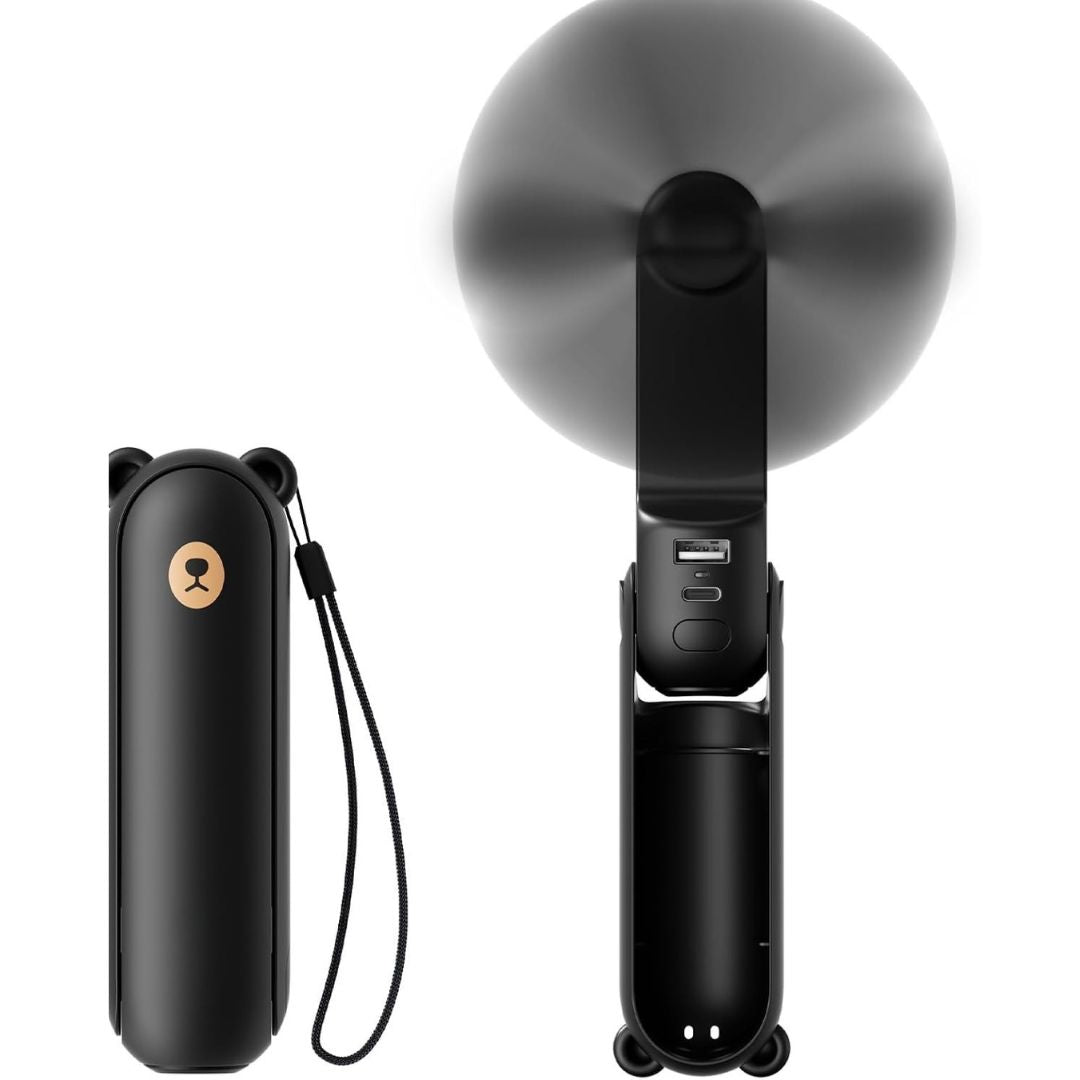 3 i 1 Håndholdt Mini Vifte | USB Oppladbar, Sammenleggbar Design & Ideell for Reise, Camping og Utendørsaktiviteter | Luvikno