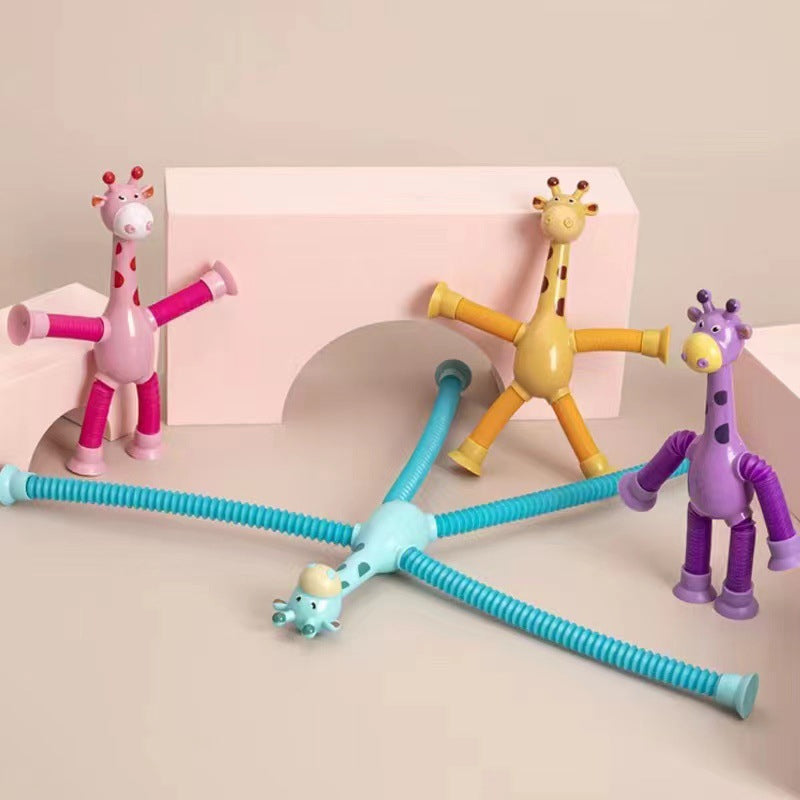 Teleskopisk Sugekop Giraff Leketøy | Luvikno