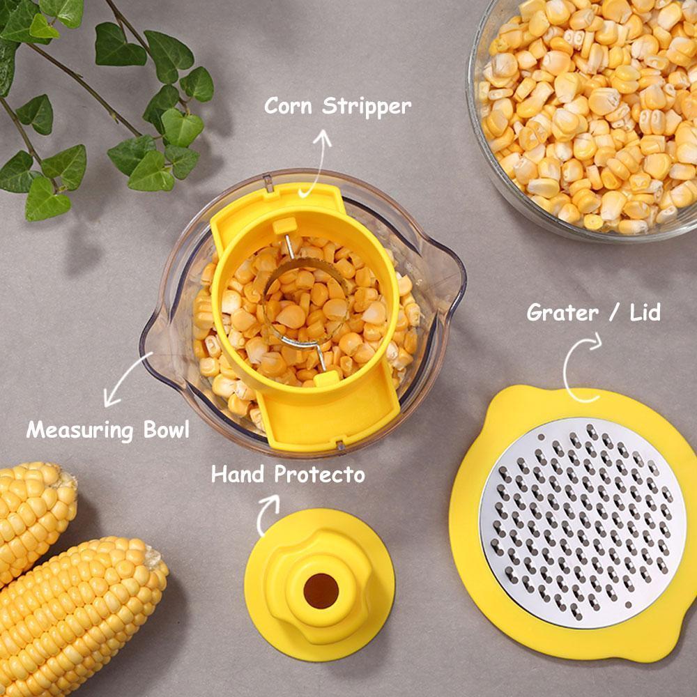 Cob Corn Stripper Med Innebygd Målebeger Og Rivejern | Luvikno