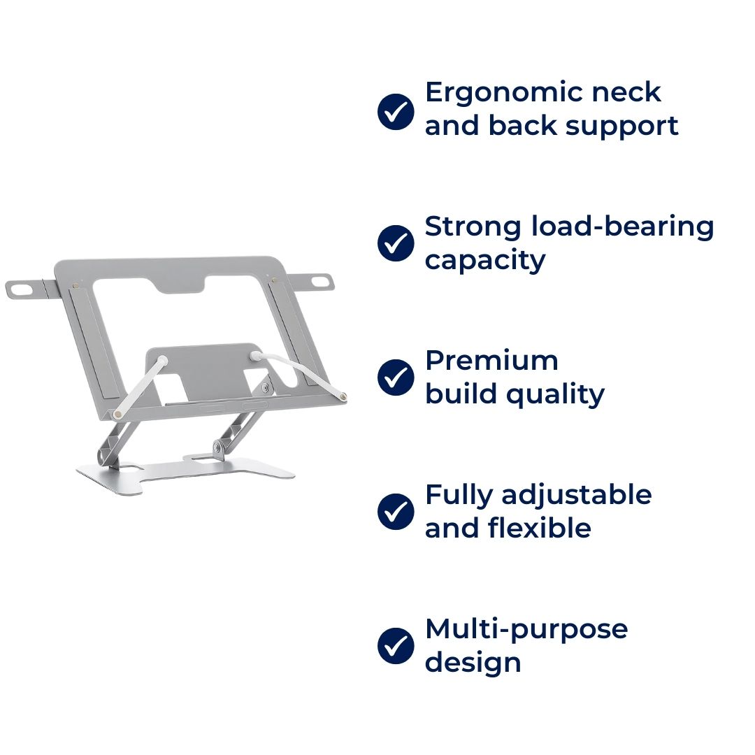 ReadEase | Justerbart Lese Stativ – Ergonomisk Nakkeavlastning – Sammenleggbart Kompakt Design – For Hjem, Kontor & Skrivebord Komfort Luvikno