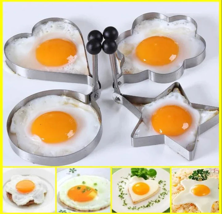 Eggformer i rustfritt stål 4 stk sett for kjøkken Luvikno
