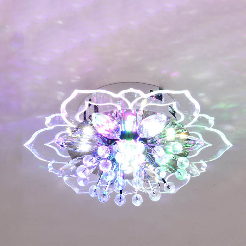 Luvikno | GlowPetal LED Krystall Taklampe | Blomsterformet | Moderne Design | Energisparende | Dekorativ Belysning