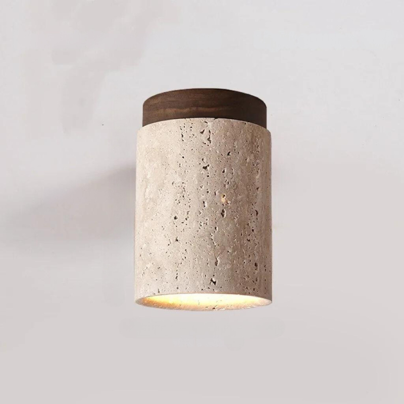 ÉclatPierre - Elegant Travertin Innfelt LED Lampe Luvikno