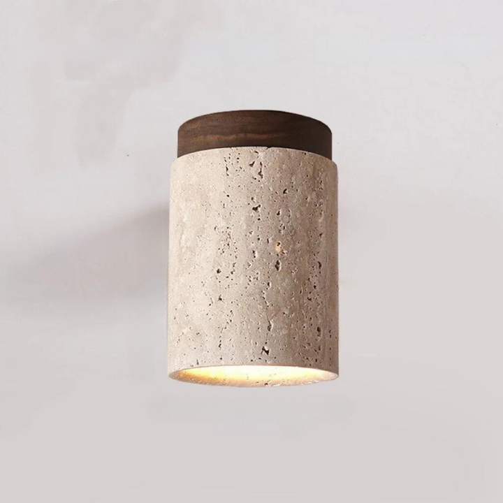 ÉclatPierre - Elegant Travertin Innfelt LED Lampe Luvikno