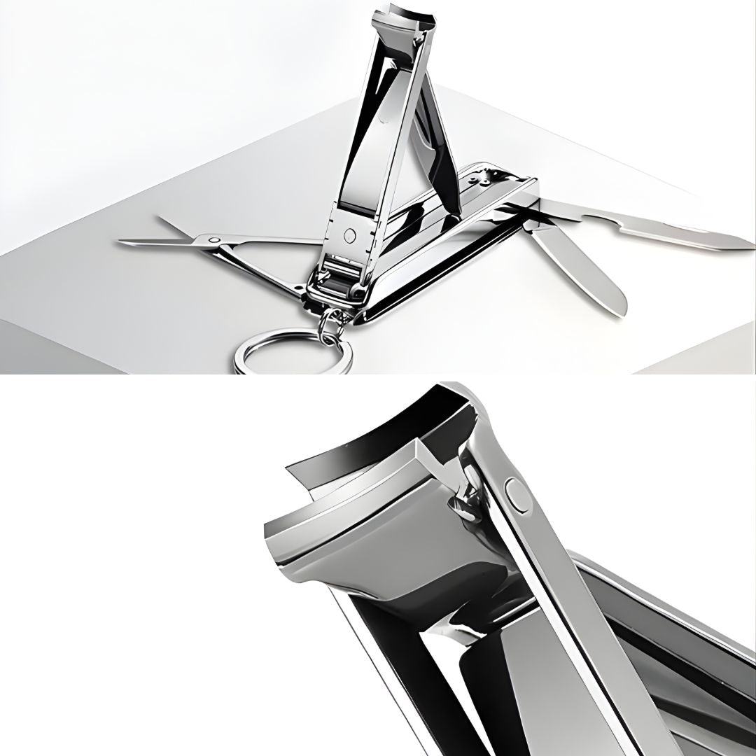 Funksjon Nail Clipper Tool – 6-i-1 Grooming Gadget – Premium Rustfritt Stål – Kompakt Reisebærer for Travle Profesjonelle Luvikno