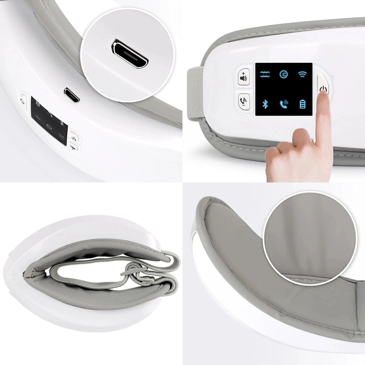 Vistella | 4D Smart Eye Massager - Lufttrykk - Vibrasjon - Varmebehandling for Øyetretthet - Søvnforbedring Luvikno