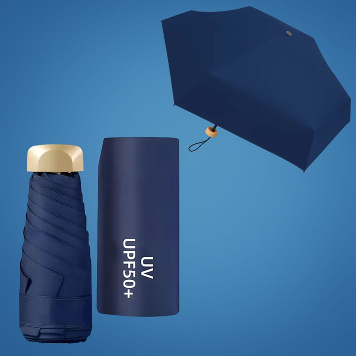 UrbanBrolly | Mini UV Sammenleggbar Paraply – UPF 50+ Solbeskyttelse – Vannavvisende – Lett Bærebar Størrelse Reise Bruk Luvikno