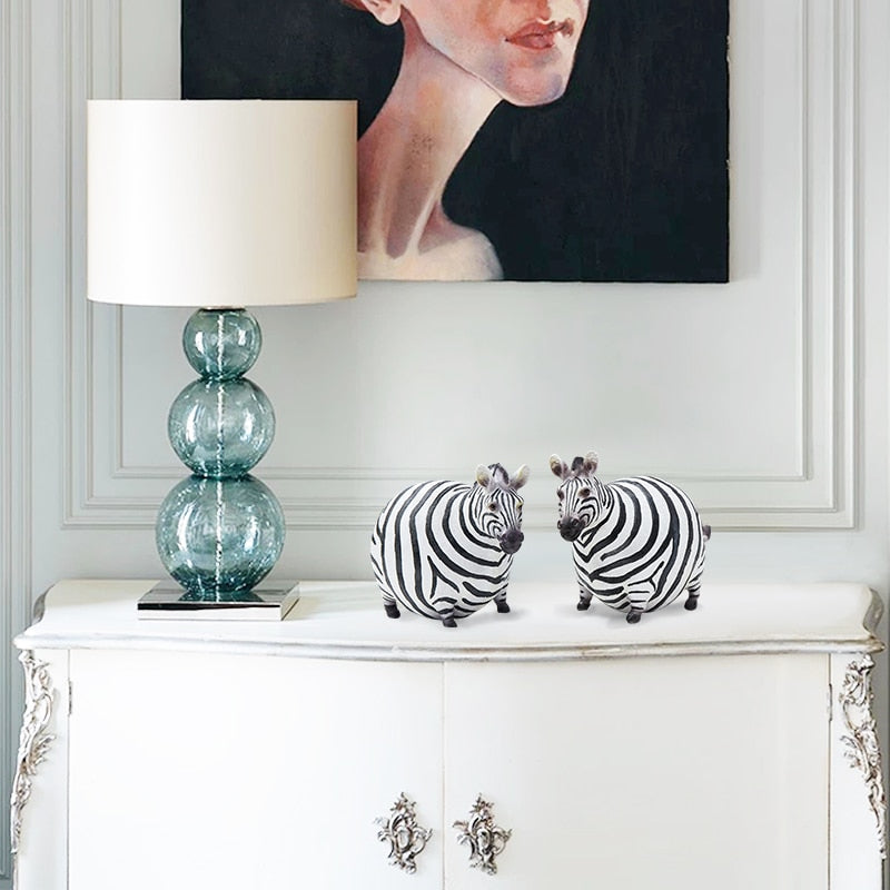 Moderne Søte Zebra Harpiks Figurer | Luvikno