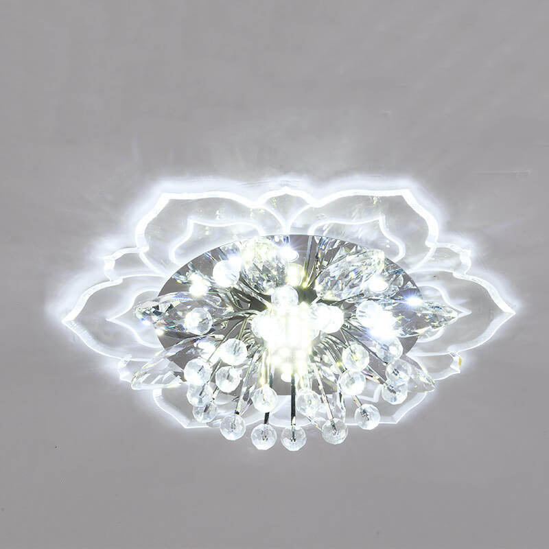 Luvikno | GlowPetal LED Krystall Taklampe | Blomsterformet | Moderne Design | Energisparende | Dekorativ Belysning