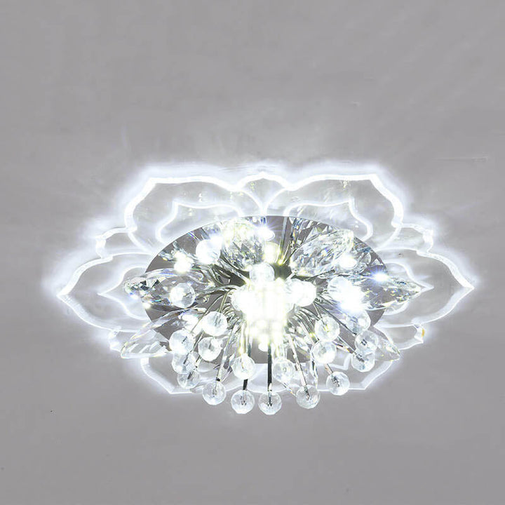 Luvikno | GlowPetal LED Krystall Taklampe | Blomsterformet | Moderne Design | Energisparende | Dekorativ Belysning