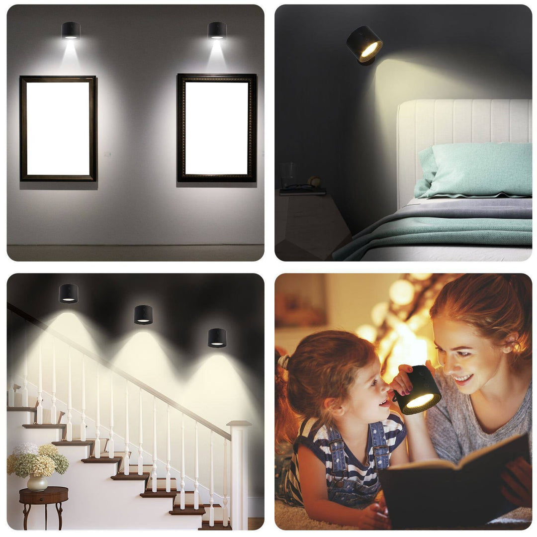 Luvikno | LED Vegglampe - Oppladbar, Magnetisk & Dobbelt-Sidig Belysning for Innendørs Bruk
