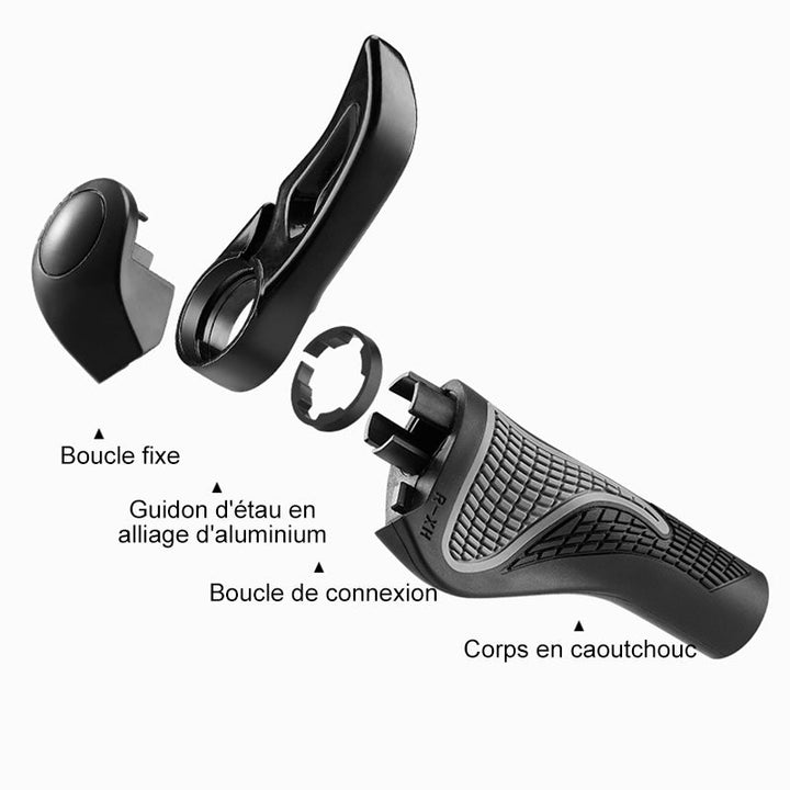 Ergonomiske sykkelgrep med støtdemping og horn (1 par) | Luvikno