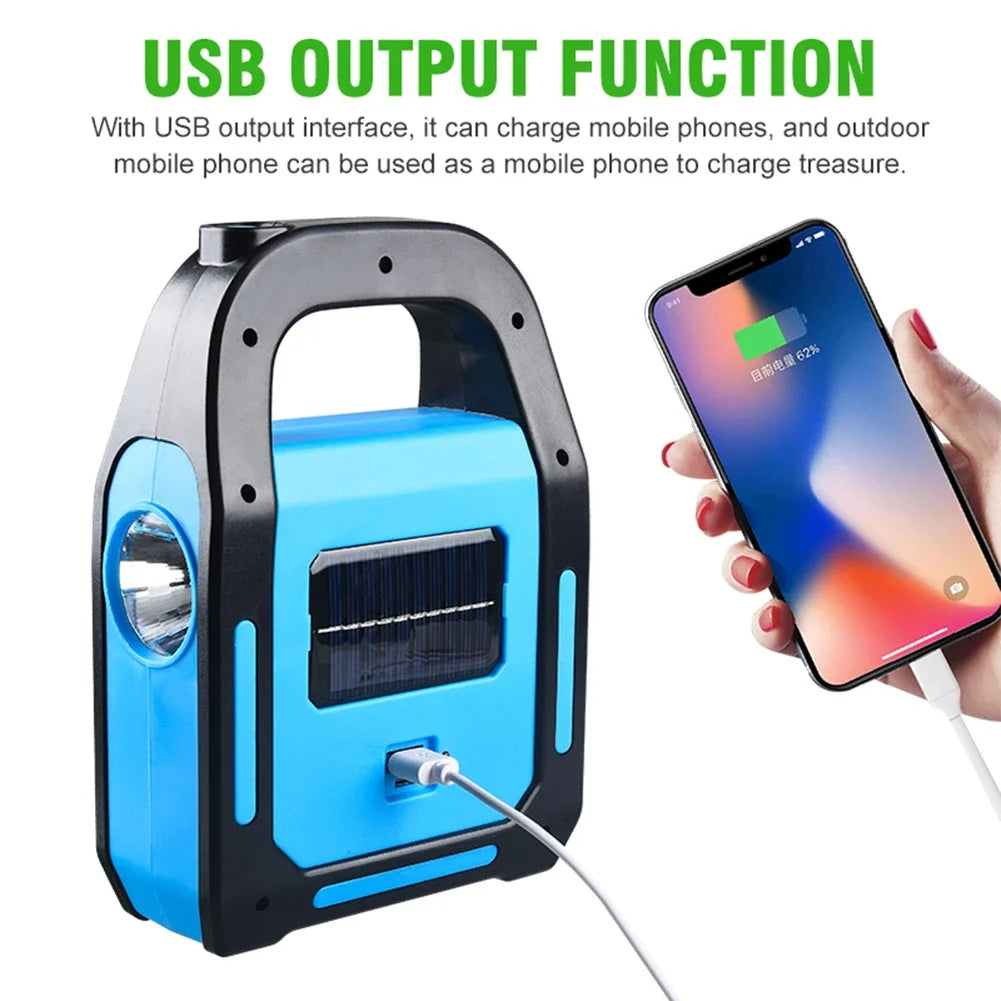Luvikno | Oppladbar USB Campinglampe med Powerbank – SolarGlow