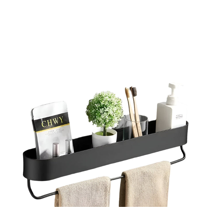 Elegant baderomshylle med håndkleholder Luvikno
