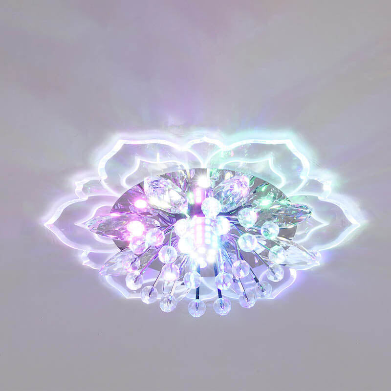 Luvikno | GlowPetal LED Krystall Taklampe | Blomsterformet | Moderne Design | Energisparende | Dekorativ Belysning