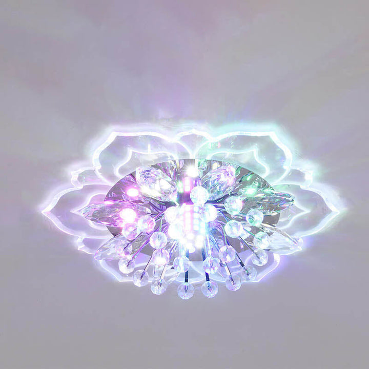 Luvikno | GlowPetal LED Krystall Taklampe | Blomsterformet | Moderne Design | Energisparende | Dekorativ Belysning