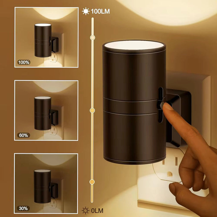 Luvikno | Luksus Plug-In Ambient Nattlys – Dimbar LED Vegglampe med Sensor (3000K Varm Glød)