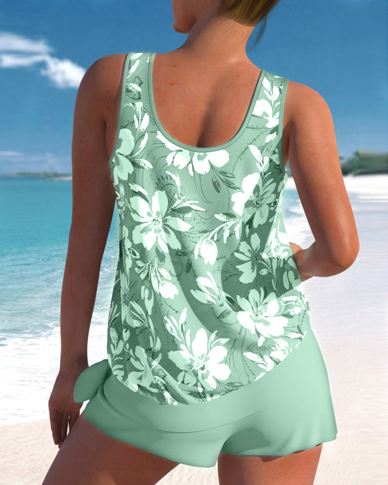 Luvik | Rento Floral Tankini shortsien kanssa
