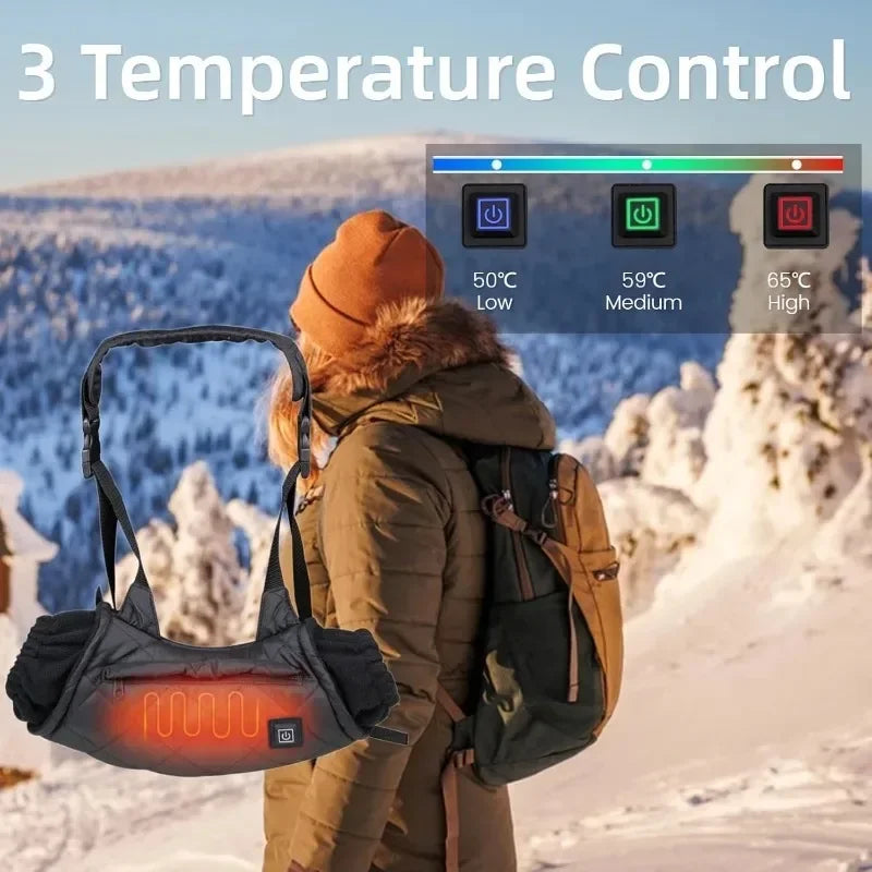 Bærbar oppvarmet håndvarmer muff med justerbar temperatur Luvikno